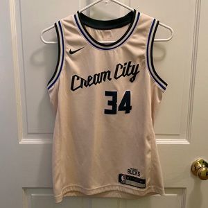 Giannis Antetokounmpo Nike cream city jersey #34